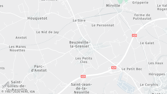 Carte de la zone d'intervention à Beuzeville-la-Grenier