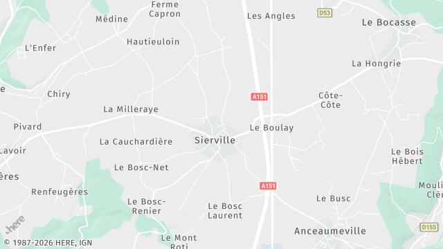 Carte de la zone d'intervention à Sierville