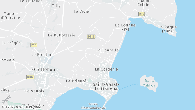 Carte de la zone d'intervention à Saint-Vaast-la-Hougue