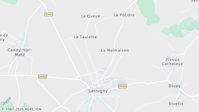 Carte de la zone d'intervention à Lassigny