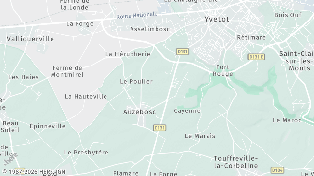 Carte de la zone d'intervention à Auzebosc