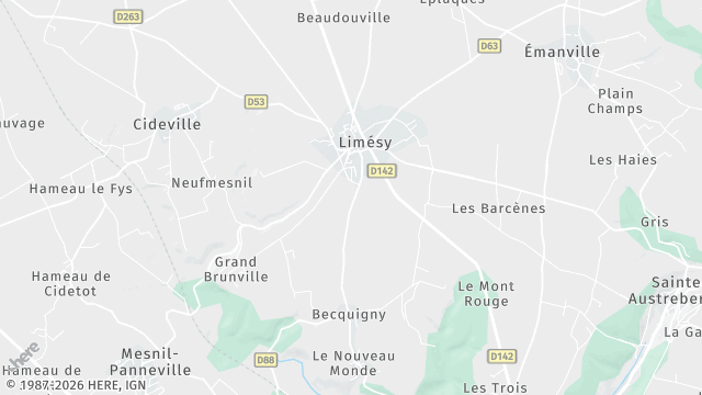 Carte de la zone d'intervention à Limésy