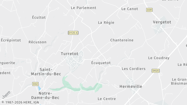 Carte de la zone d'intervention à Turretot