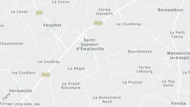 Carte de la zone d'intervention à Saint-Sauveur-d'Émalleville