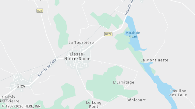Carte de la zone d'intervention à Liesse-Notre-Dame