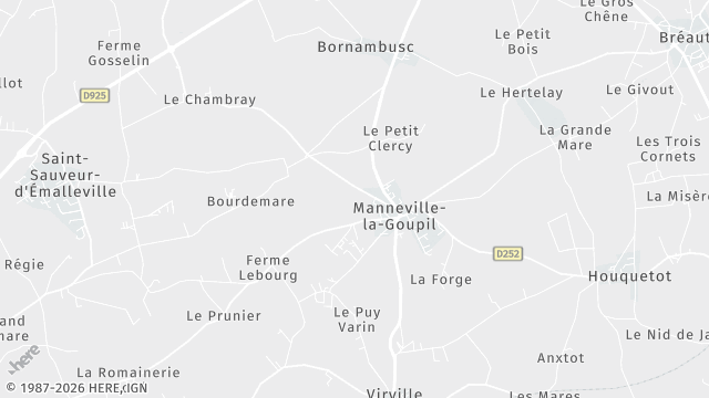 Carte de la zone d'intervention à Manneville-la-Goupil