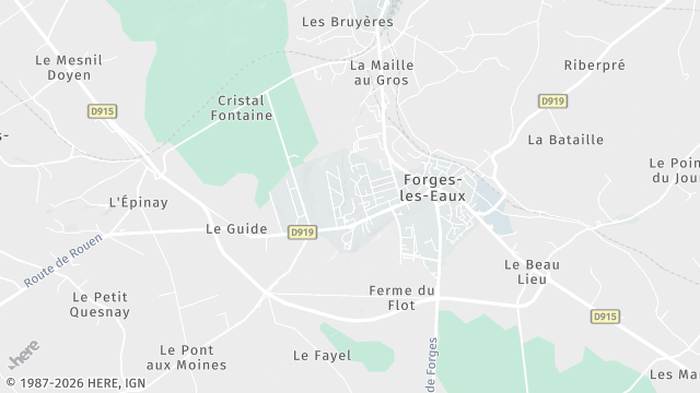 Carte de la zone d'intervention à Forges-les-Eaux