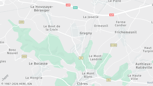 Carte de la zone d'intervention à Grugny
