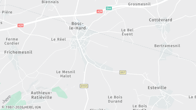 Carte de la zone d'intervention à Bosc-le-Hard
