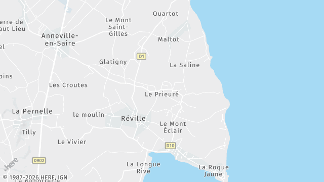 Carte de la zone d'intervention à Réville