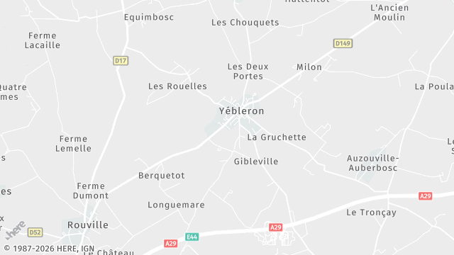 Carte de la zone d'intervention à Yébleron