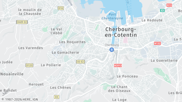 Carte de la zone d'intervention à Cherbourg-en-Cotentin