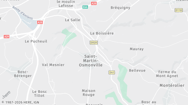 Carte de la zone d'intervention à Saint-Martin-Osmonville