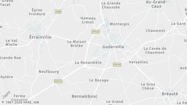 Carte de la zone d'intervention à Goderville