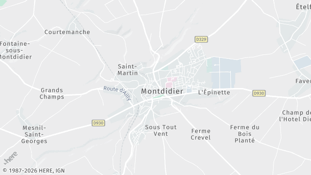 Carte de la zone d'intervention à Montdidier