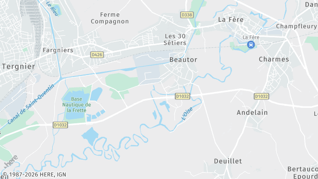 Carte de la zone d'intervention à Beautor