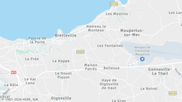 Carte de la zone d'intervention à Bretteville