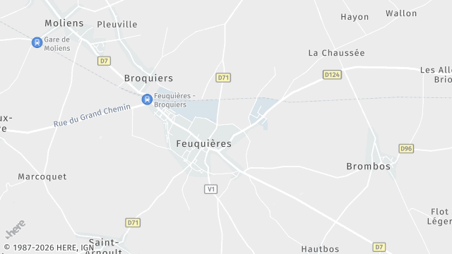 Carte de la zone d'intervention à Feuquières