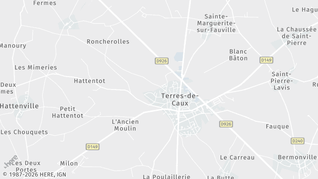 Carte de la zone d'intervention à Terres-de-Caux