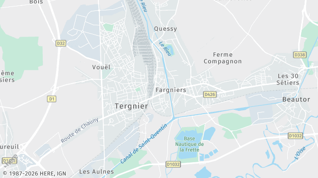 Carte de la zone d'intervention à Tergnier