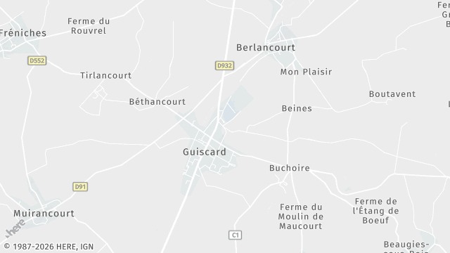 Carte de la zone d'intervention à Guiscard