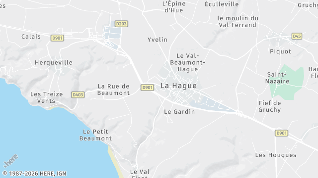 Carte de la zone d'intervention à La Hague