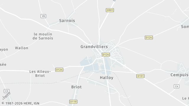 Carte de la zone d'intervention à Grandvilliers