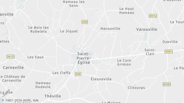 Carte de la zone d'intervention à Saint-Pierre-Église