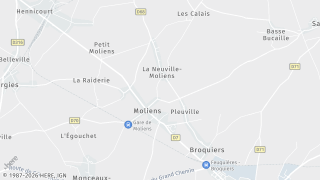 Carte de la zone d'intervention à Moliens