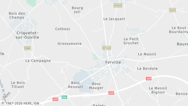 Carte de la zone d'intervention à Yerville