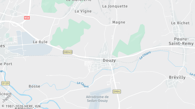 Carte de la zone d'intervention à Douzy