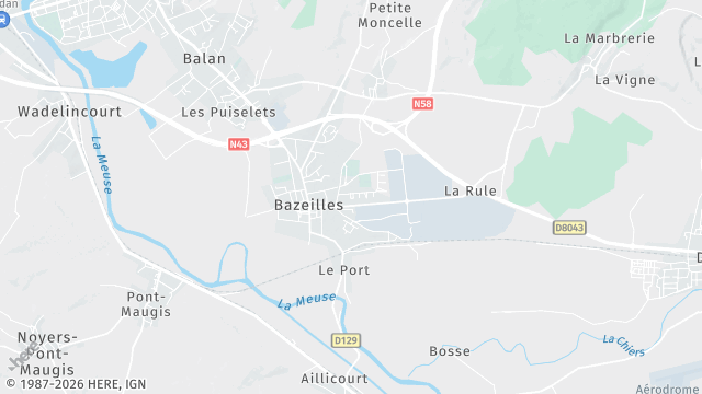 Carte de la zone d'intervention à Bazeilles