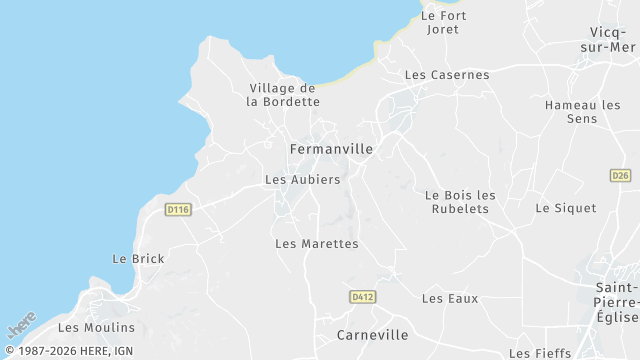 Carte de la zone d'intervention à Fermanville