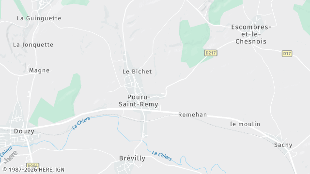 Carte de la zone d'intervention à Pouru-Saint-Remy