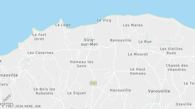 Carte de la zone d'intervention à Vicq-sur-Mer