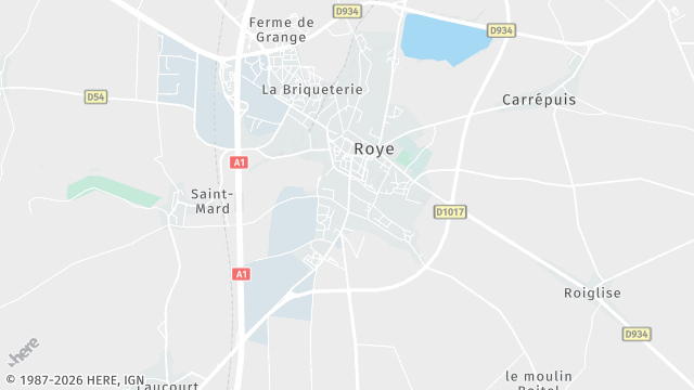 Carte de la zone d'intervention à Roye