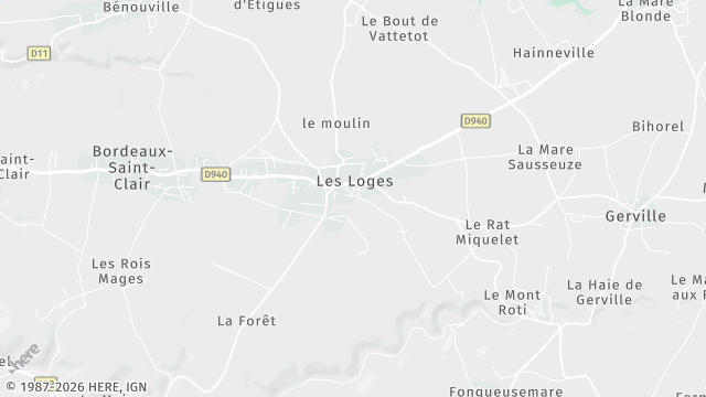 Carte de la zone d'intervention à Les Loges