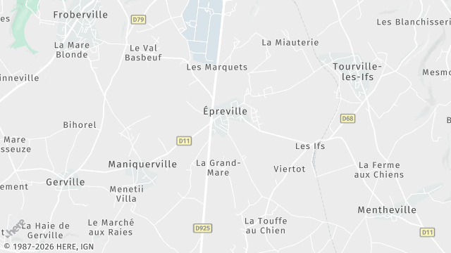 Carte de la zone d'intervention à Épreville