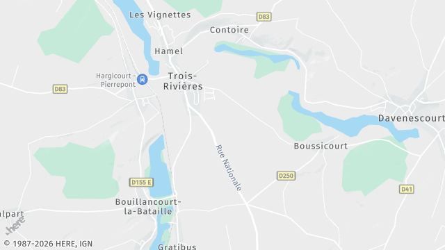 Carte de la zone d'intervention à Trois-Rivières