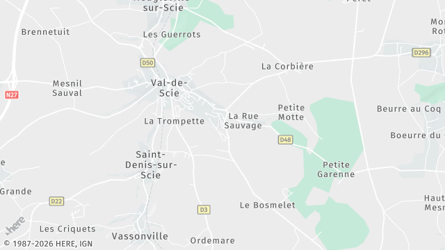 Carte de la zone d'intervention à Val-de-Scie