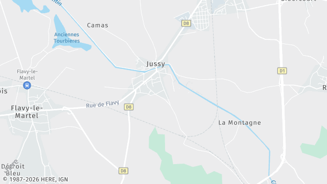 Carte de la zone d'intervention à Jussy