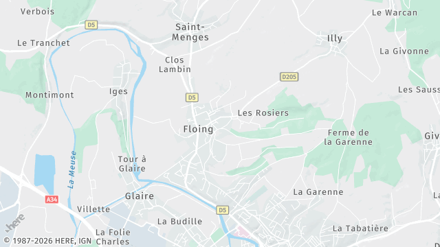 Carte de la zone d'intervention à Floing