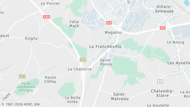 Carte de la zone d'intervention à La Francheville