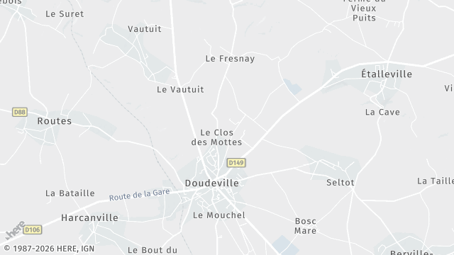 Carte de la zone d'intervention à Doudeville