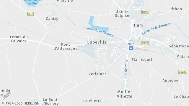 Carte de la zone d'intervention à Eppeville