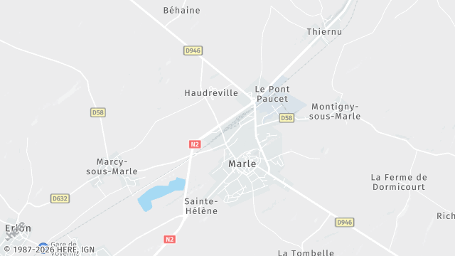 Carte de la zone d'intervention à Marle