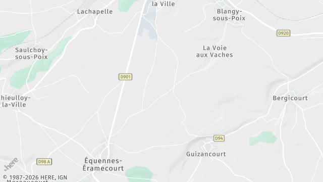Carte de la zone d'intervention à Poix-de-Picardie