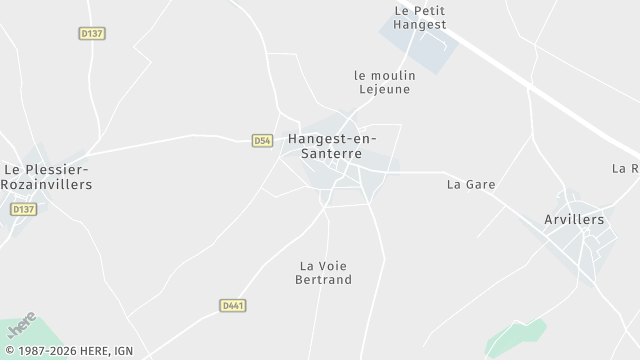 Carte de la zone d'intervention à Hangest-en-Santerre