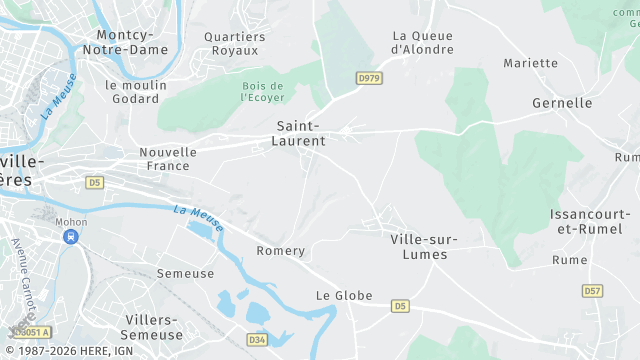 Carte de la zone d'intervention à Saint-Laurent