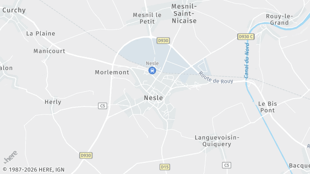 Carte de la zone d'intervention à Nesle